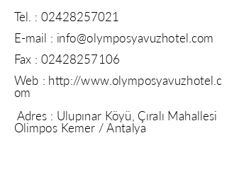 Olympos Yavuz Hotel iletiim bilgileri